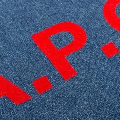 A.P.C. DIANE SHOPPING TOTE BAG -WACKO MARIA SALES A.P.C.SHOPPINGDIANEWASHEDINDIGOOSCOFBW M61443 4