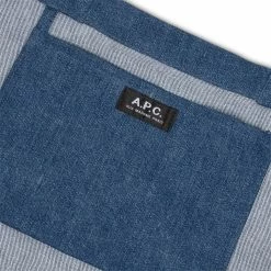 A.P.C. DIANE SHOPPING TOTE BAG -WACKO MARIA SALES A.P.C.SHOPPINGDIANEWASHEDINDIGOOSCOFBW M61443 5