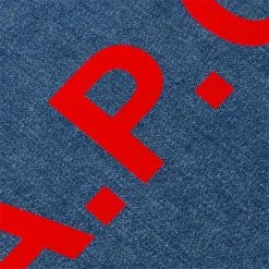 A.P.C. LOU TOTE BAG -WACKO MARIA SALES A.P.C.TOTELOUWASHEDINDIGOOSCOFBW M61442 4