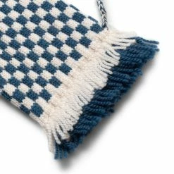 Bode FRINGE CHECK MITTEN -WACKO MARIA SALES BodeFRINGECHECKMITTENBLUECREAMOSMRF22KA006 3