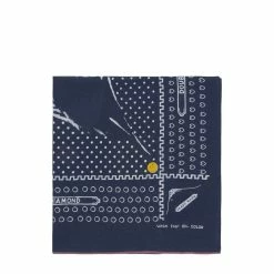 KAPITAL FASTCOLOR SELVEDGE BANDANA (MIRRORED FUJI SMILE) -WACKO MARIA SALES KapitalFASTCOLORSELVEDGEBANDANA MIRROREDFUJISMILE NAVYOSEK 1036 3