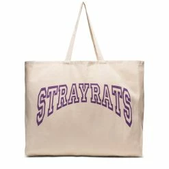 Stray Rats ARCH LOGO TOTE BAG -WACKO MARIA SALES STRAYRATSARCHLOGOTOTEBAGNATURALOSSRA1126 TAN 3
