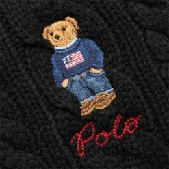 Polo Ralph Lauren RECYCLED CABLE BEAR SCARF -WACKO MARIA SALES poloralphlaurenRECYCLEDCABLEBEARSCARFPOLOBLACKOSPC1036 5