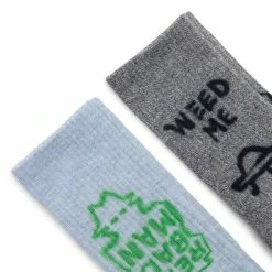 Real Bad Man WEED ME SOCKS 2 PACK -WACKO MARIA SALES realbadmanWEEDMESOCKS2PACKHEATHEROSRBM09035 3