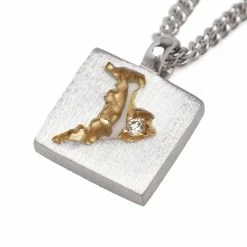 Tom Wood MINED PENDANT MINI -WACKO MARIA SALES tomwoodMINEDPENDANTMINI925STERLINGSILVER14KGOLD17IN.NP0718WD02S 925 14K 4